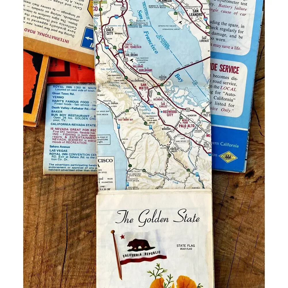 California Road Maps Vintage State City Area Maps 1966 1971 1977 1981 1986